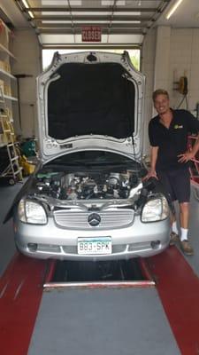 oil change and tune up for this Mercedes-Benz