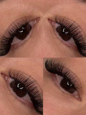 Full set volume lashes at its finest .