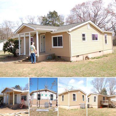 Windows, siding, gutters and leaf guards.