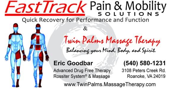 Specializing in advanced drug free techniques for relief of pain and stiffness.