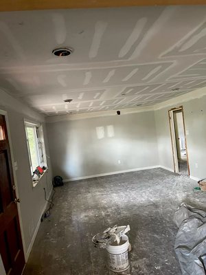 Tearout and replace ceiling.