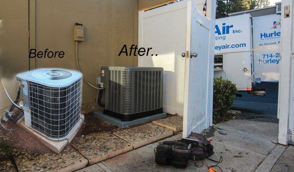 Rheem upgrade, before & after