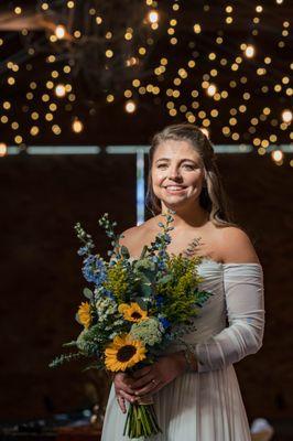 Sunflower themed wedding at Red Gate Farms.