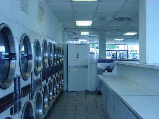 Plenty of dryers and counter space for folding