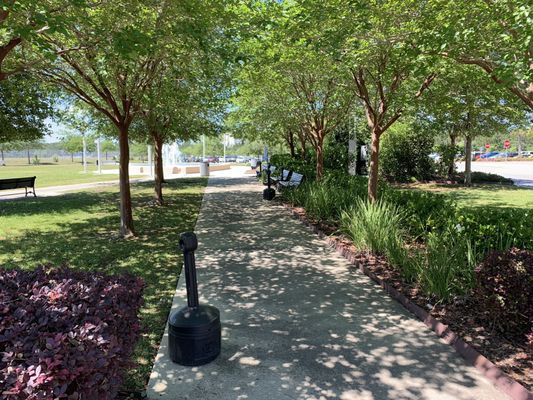 Smoking Area and Flag Fountain