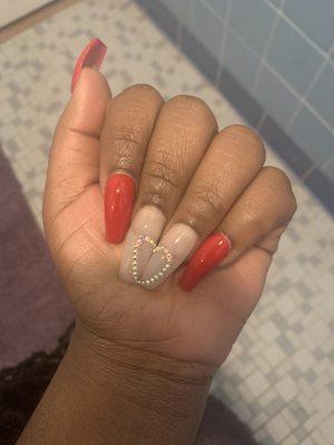 My Valentine's Day nails done by Liz