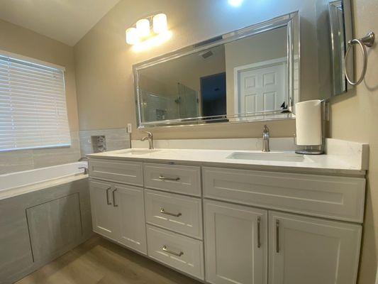 New vanity in bathroom