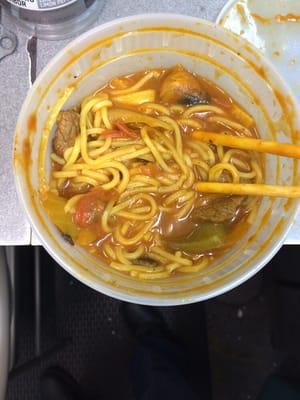 The tall and delicious Beef tomato curry noodle!