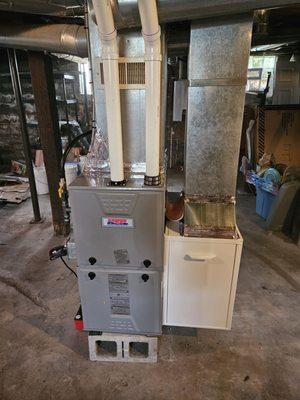 A new, high-efficiency Heil furnace installed in an historic home.