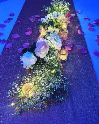 Floral Lighted Table Garland