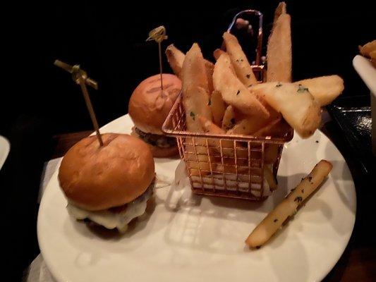 Wyagi Beef Sliders with Truffle Fries