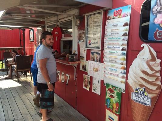 Getting ice cream at the Little Red Caboose!!!