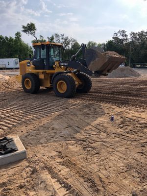 dirt work before we pave a parking lot.