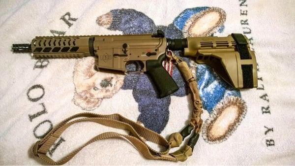 Another view of the AR pistol, brace and sling!