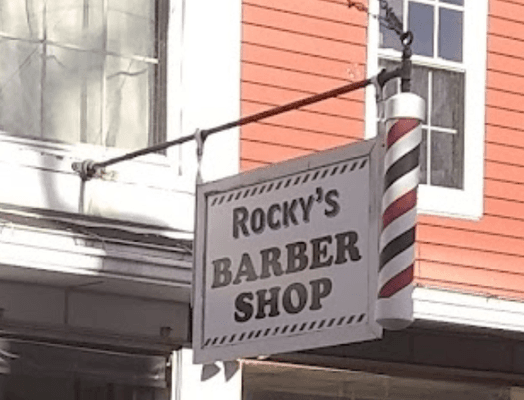 Rocky's is on E Pearl St., half a block from Main St.