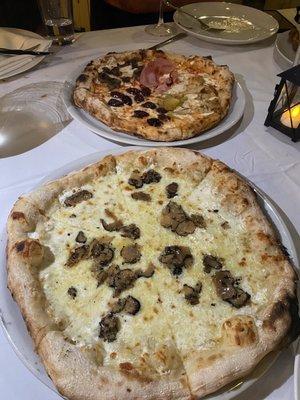 4 stagioni and truffle pizzas