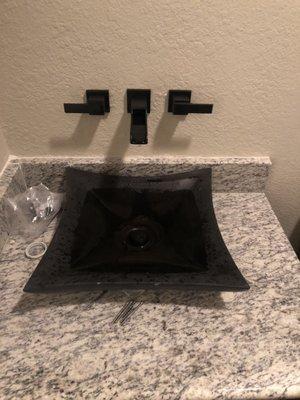 Vessel bowl/wall mounted faucet install