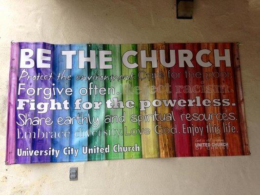 A banner at UCUC