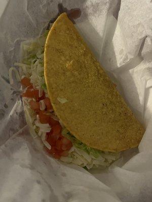 Crunchy taco with carne asada