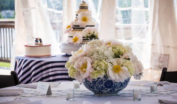 A beautiful nautical-themed wedding reception at Smith Mountain Lake!