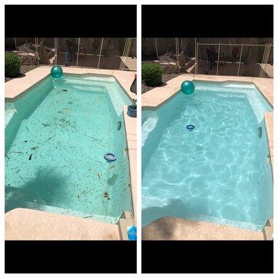 Before and after cleaning.