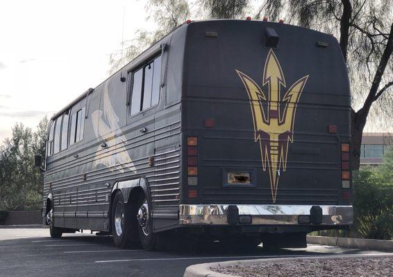 After a fabulous win over the weekend. This ASU bus received a deep cleaning inside!