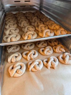 Sourdough Pretzels proofing