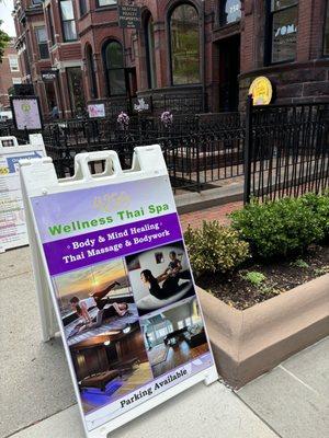 Business sidewalk at 252 Newbury Street,Boston,Ma