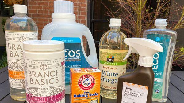 All natural cleaning products we love to use while cleaning your home