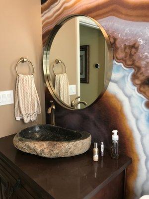 Powder room (notice how smooth the wall is)