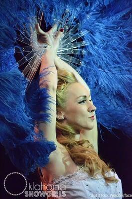 Oklahoma Showgirls performing with feather fans