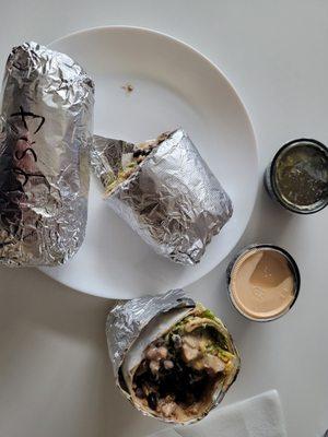 Bawkin Chicken Burrito & Mahi Mahi Fish Burrito