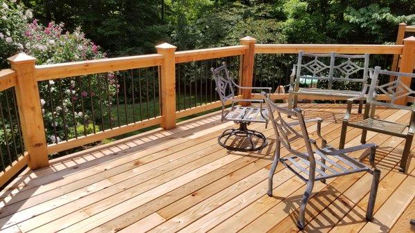 New cedar deck install.