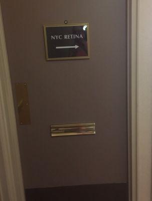 Door showing where NYC Retina is