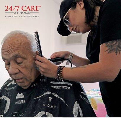 New year, same fabulous you! Our volunteer licensed hair stylist, Letty, brings joy and boosts the confidence of the patients under her care