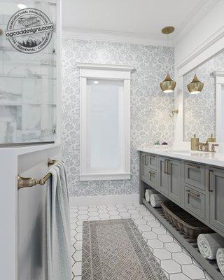 3D Custom Bathroom cabinetry shop design services