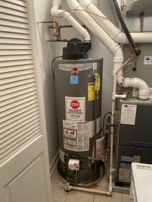 New 50 gallon power vent water heater.