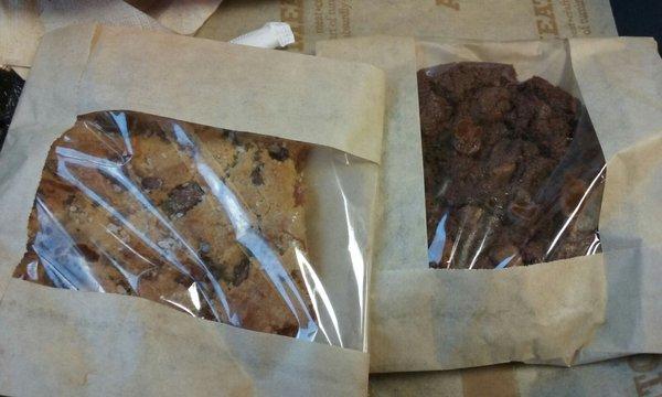 Warmed chirardelli chocolate chip three chocolate cookie and chocolate chip salted caramel cookie