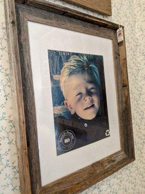 A rustic wood frame