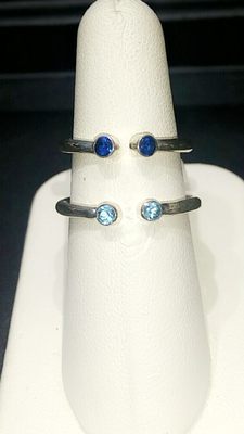 Custom made Sterling Silver rings with gemstones $120.