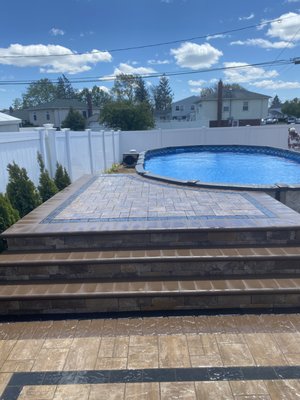 Above ground pool steps.