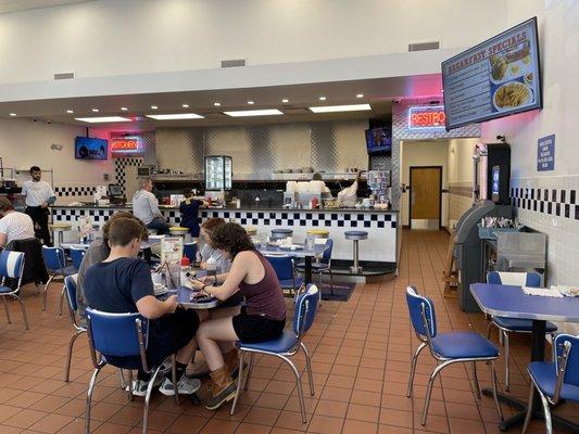 Dining area has high ceilings and bad acoustics. Hard to hear your dining companions.