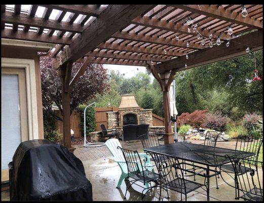 Pergola out of redwood