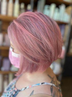 Soft pink bob