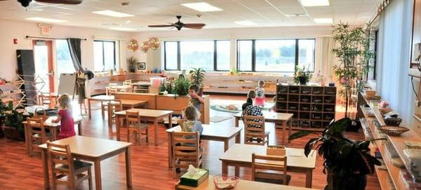 Large spacious classrooms with authentic Montessori materials