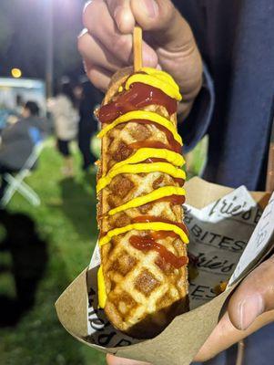 Waffle corndog