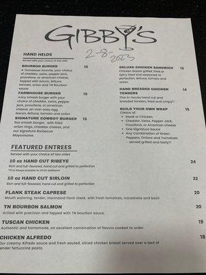 Menu 2/28/23