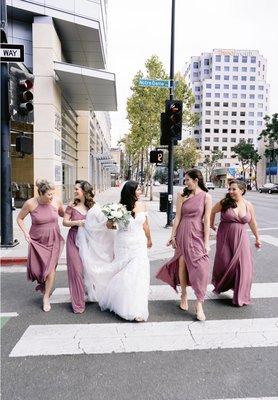 Wedding day- with the bridesmaids