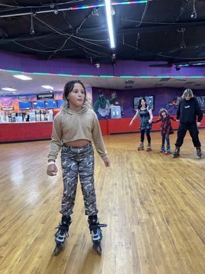 Rollerblading indoors