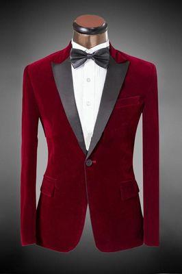 Burgundy velvet tuxedo dinner jacket